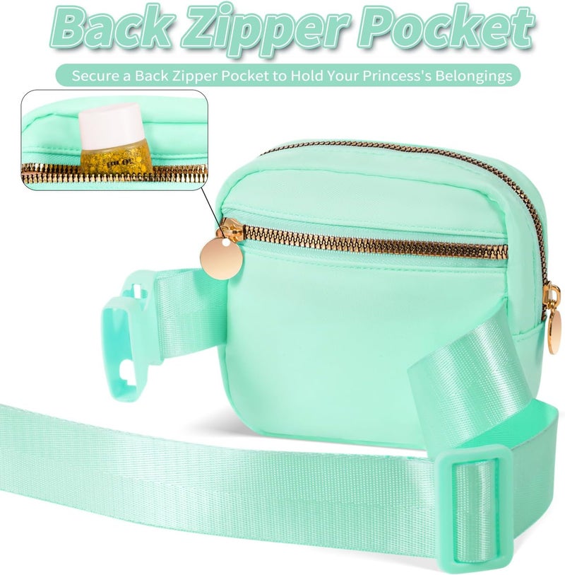 Uygafly Mini Belt Bag Fanny Pack with Initials Letter Patch Small Crossbody Bags Cute Stuff Birthday Gifts for Teenager Girls Trendy Stuff for Teens - Light Green,A - Image 3